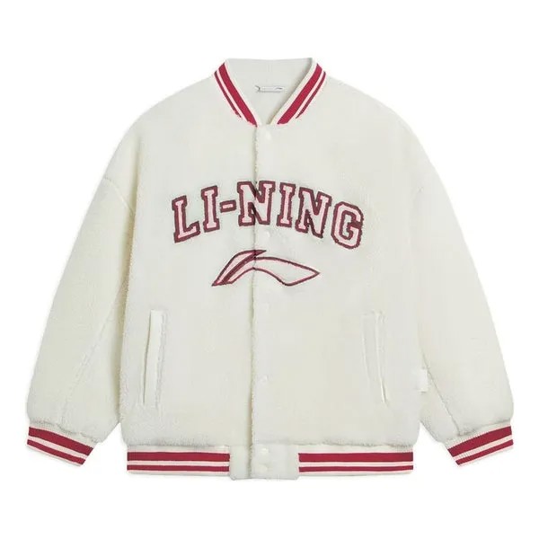 Куртка бейсбольная куртка из флиса с логотипом Li-Ning, бежевый