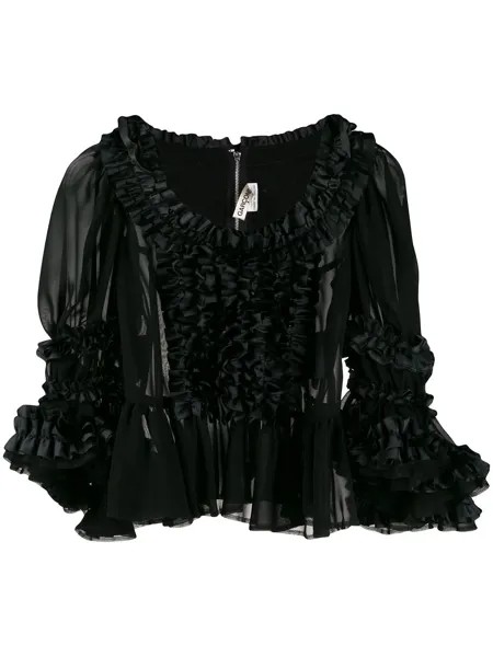 Comme Des Garçons полупрозрачная блузка с оборками