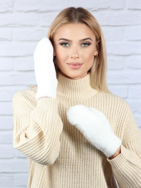 Варежки женские Pretty Mania ZW594 молочные
