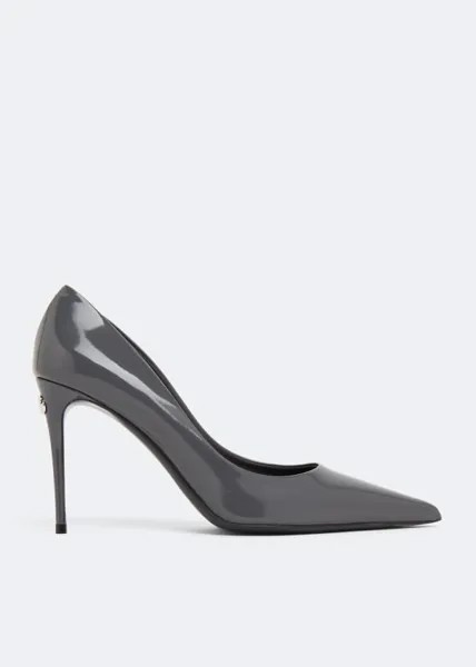 Туфли DOLCE&GABBANA Kim polished calfskin pumps, серый