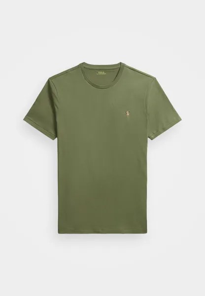 Базовая футболка CUSTOM SLIM FIT JERSEY CREWNECK T-SHIRT Ralph Lauren, оливково-зеленый