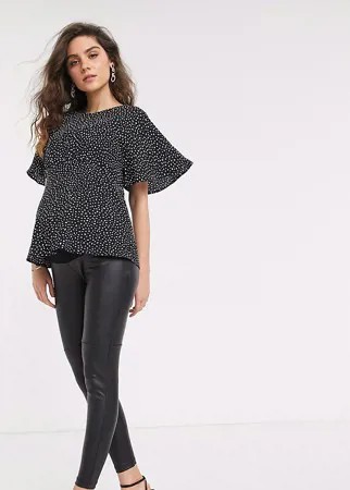 Леггинсы из искусственной кожи ASOS DESIGN Maternity-Черный цвет