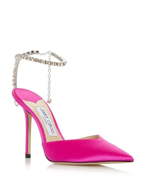 Женские туфли-лодочки с острым носком Saeda 100 с украшением Jimmy Choo