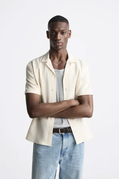 Кардиган мужской ZARA 07545335 бежевый M (доставка из-за рубежа)
