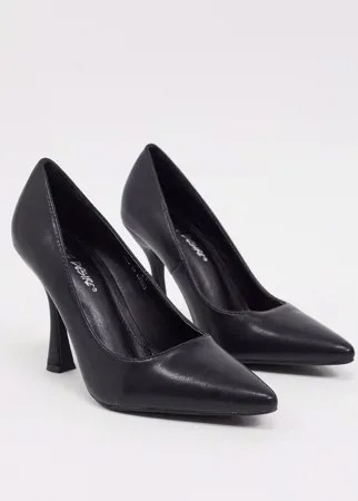 Черные туфли с акцентным каблуком Public Desire Dahlia-Черный
