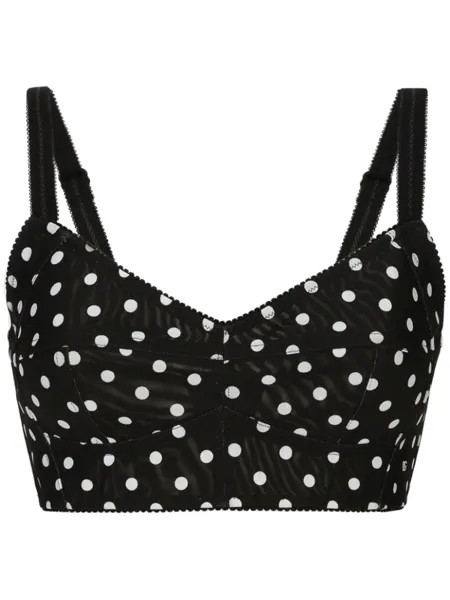 Dolce & Gabbana топ-корсет в горох, черный