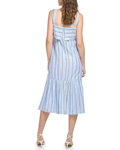 Платье DKNY Sleeveless Lurex Stripe Dress, цвет Frosting Blue Combo