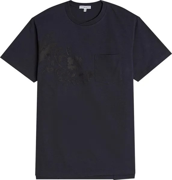 Футболка Engineered Garments Printed Cross Crew Neck T-Shirt 'Navy Floral', синий