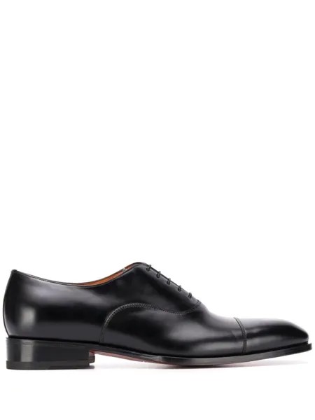 Santoni лакированные оксфорды, черный