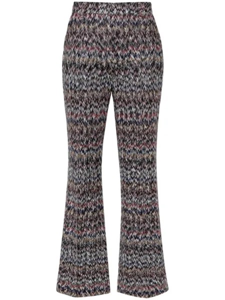 Missoni укороченные брюки с узором зигзаг, синий