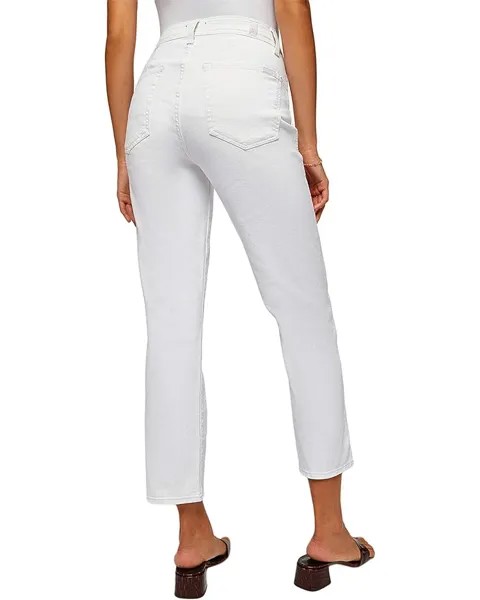 Джинсы 7 For All Mankind High-Waist Cropped Straight in Clean White, цвет Clean White