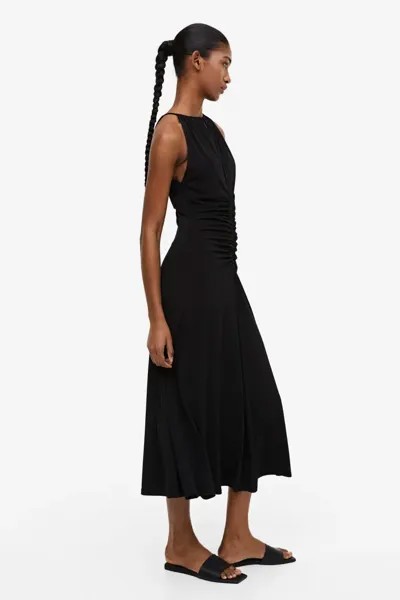 Платье из джерси с драпировкой H&M, черный