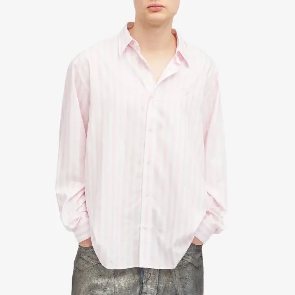 Acne Studios Sandrok Рубашка в матовую полоску, розовый