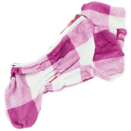 FOR MY DOGS комбинезон для собак Клетка плюш фуксия для девочек FW946-2020 F (20)