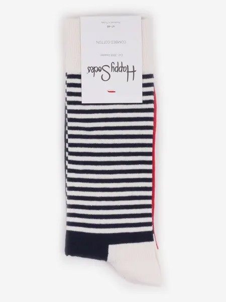 Носки с рисунками Happy Socks - HalfStripe Red White, Белый