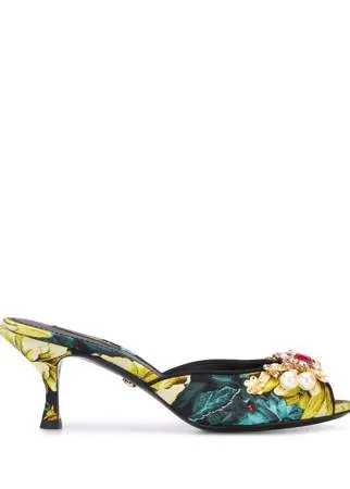 Dolce & Gabbana декорированные жаккардовые мюли Keira