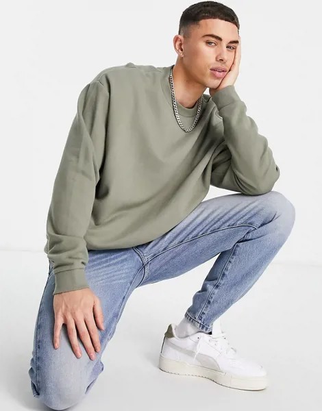 Серый oversize-свитшот ASOS DESIGN