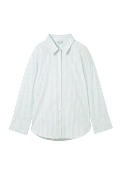 Блузки-рубашки, воротник Кент, планка на пуговицах, женские Tom Tailor, цвет Mint White