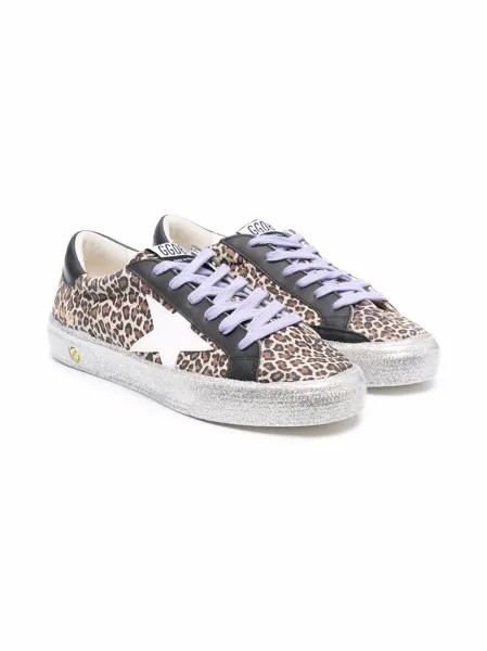 Golden Goose Kids кеды May с леопардовым принтом