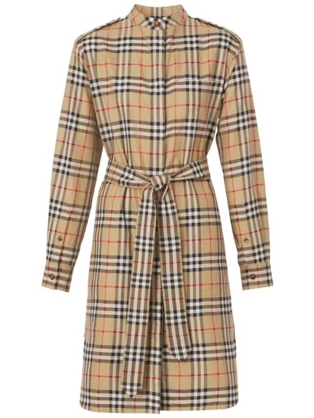 Burberry платье-рубашка в клетку Vintage Check, коричневый