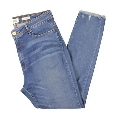 Женские синие джинсы Jaen средней потертости с потертым краем, прямые джинсы 33 BHFO 3288