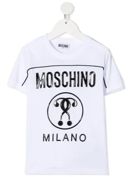 Moschino Kids футболка с принтом Double Question Mark