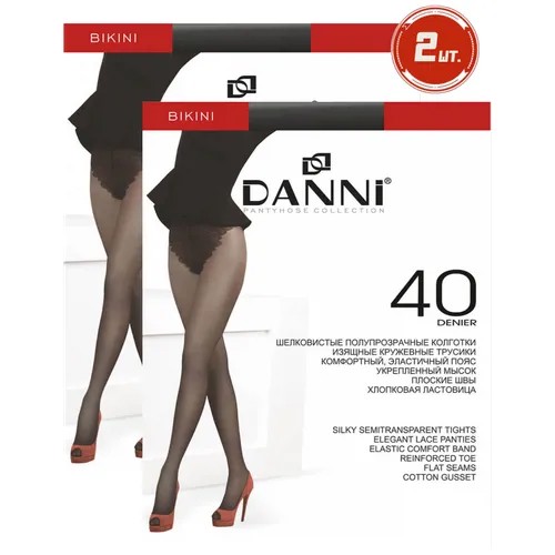 Колготки DANNI Bikini, 40 den, размер 3, черный