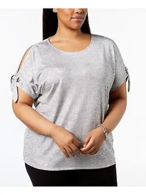 Женская серая футболка с круглым вырезом и короткими рукавами CALVIN KLEIN Plus 3X