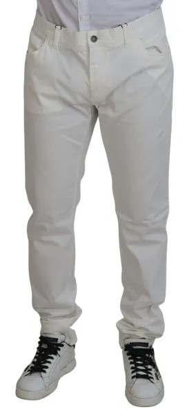 Джинсы DOLCE - GABBANA Белые хлопковые эластичные классические мужские джинсы IT58/W44/XXL 500 долларов США