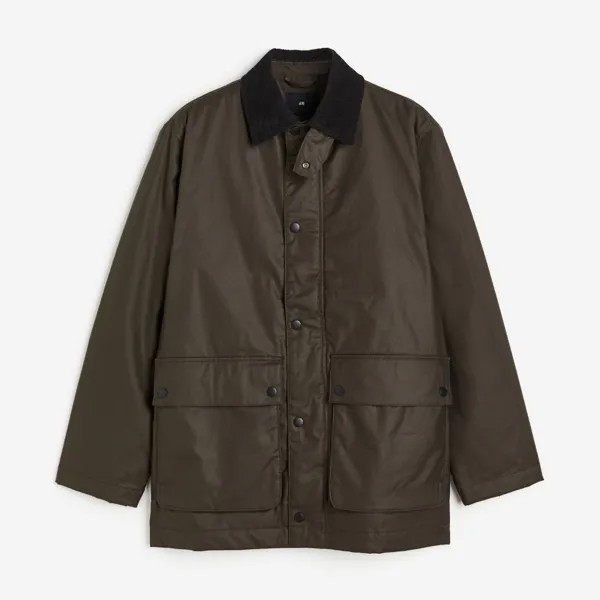 Куртка H&M Loose Fit Water-repellent Canvas, хаки