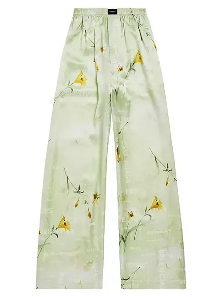 Пижамные штаны «Лилии» Balenciaga, зеленый