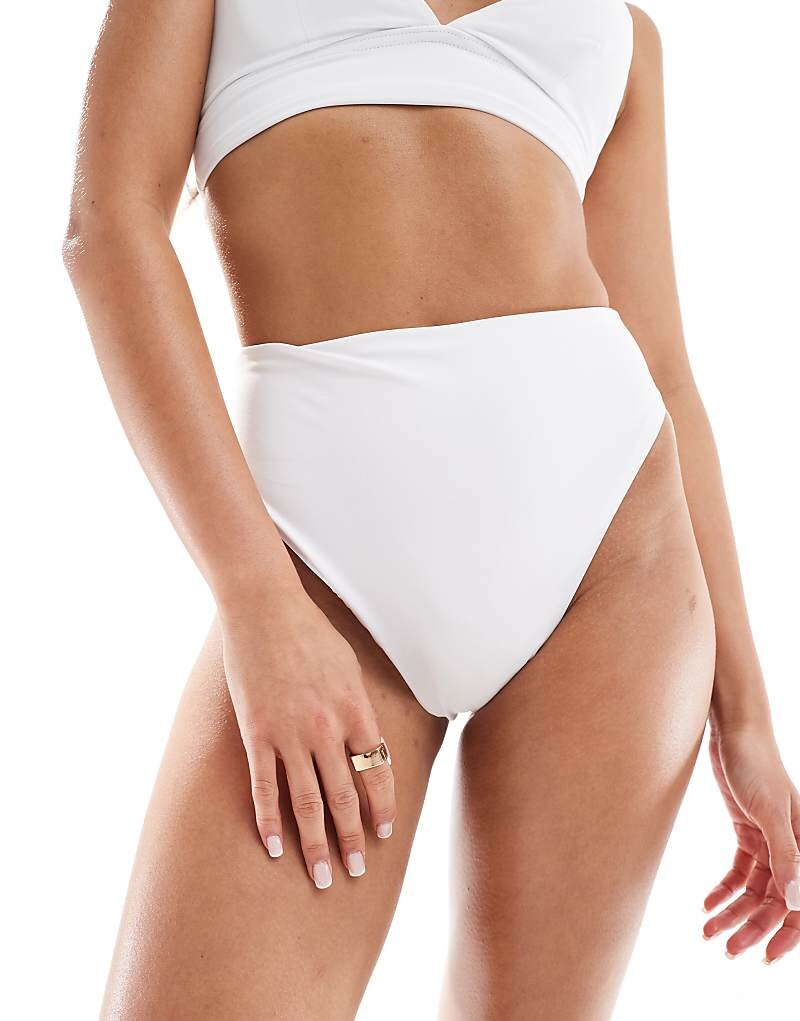 ASOS DESIGN – Maya Белый лиф бикини с высоким вырезом и глубоким вырезом