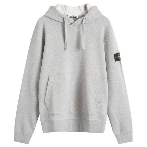 Худи Stone Island Cotton Fleece Garment Dyed Hoodie, цвет Melange Grey