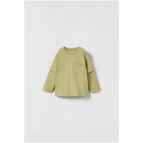 Лонгслив детский, для мальчика, Zara, с двойными рукавами, 92