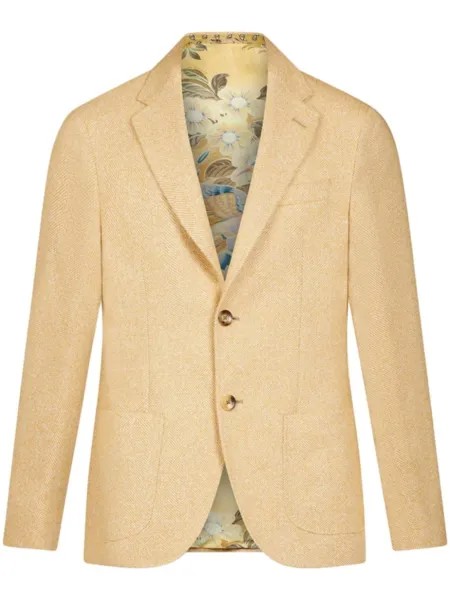 Шерстяной однобортный пиджак ETRO, бежевый