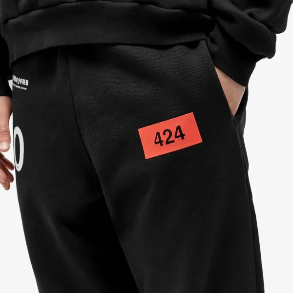 Спортивные брюки с нашивкой-логотипом 424, черный