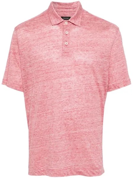 Льняная рубашка-поло с короткими рукавами Zegna, красный