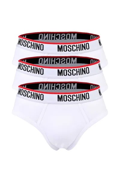 Трусы с логотипом, 3 пары Moschino Underwear, белый