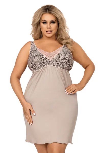 Ночная сорочка женская Donna Selma plus бежевая 4XL