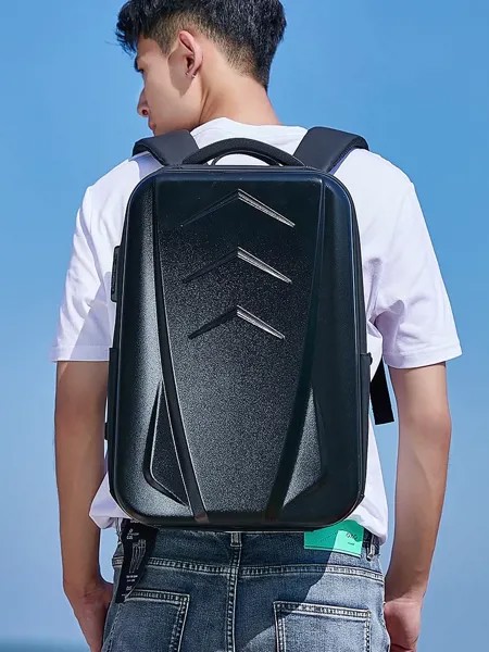 Водонепроницаемый рюкзак с жестким корпусом, мужской однотонный деловой портфель с замком паролем, с защитой от кражи, Простой повседневный школьный ранец