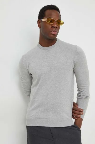Хлопковый свитер United Colors of Benetton, серый