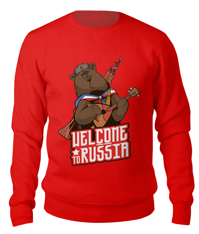 Свитшот унисекс Printio Welcome to russia красный S