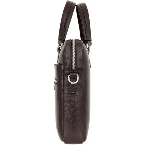 Портфель Sergio Belotti, натуральная кожа, зернистая фактура, на молнии, карман для планшета, вмещает А4, водонепроницаемый, с плечевым ремнем, коричневый
