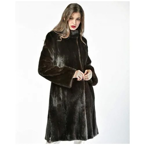 Пальто Manakas Frankfurt, норка, силуэт полуприлегающий, размер 40, черный