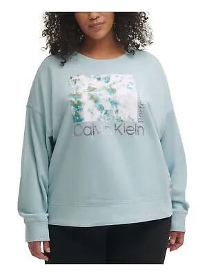 CALVIN KLEIN PERFORMANCE Женский голубой свитшот свободного кроя с логотипом Plus 3X