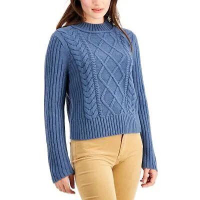 Tommy Hilfiger Женская синяя вязаная рубашка с воротником-воронкой, свитер M BHFO 6095