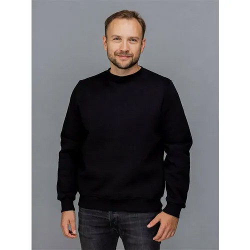 Свитшот Uzcotton Premium, размер 46-48\M, , чёрный