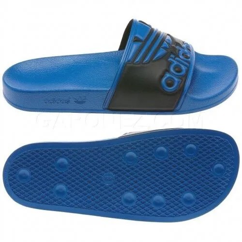 Новые сандалии Adidas ADILETTE Trefoil Slides Black Blue Beach Flip Flops G96369