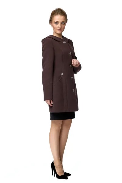 Пальто женское МОСМЕХА 8002616 коричневое 40 RU