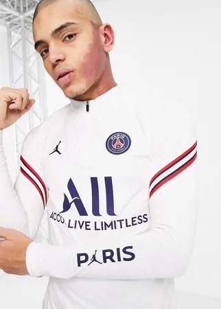 Белый свитшот с длинными рукавами Nike Football Paris Saint-Germain